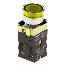 Кнопка NP2-BW3565 1NO+1NC 220В LED Жовта