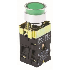 Кнопка NP2-BW3365 1NO+1NC 220В LED Зелена