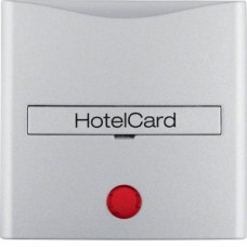 Hакладка карткового вимикача для гостиниц з оттиском і червоною лінзою, алюміній Berker B.3/B.7
