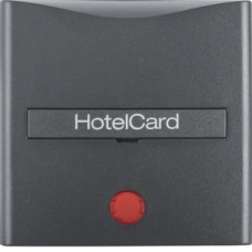 Hакладка карткового вимикача для гостиниц з оттиском і червоною лінзою, антрацит Berker B.3/B.7