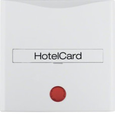 Hакладка карткового вимикача для гостиниц з оттиском і червоною лінзою, полярна білизна матова Berker S.1/B.3/B.7