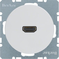 HDMI розетка 3315432089 підключення штекера під кутом 90° Berker R.x 3315432089 (полярна білизна)