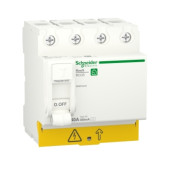  Диференційний вимикач навантаження ПЗВ (пристрій захистного відключення) Schneider Electric RESI9 40A, 300мA, 4P, тип АС (R9R54440)
